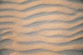 Abstract view of natural sand dune formation at the beach. Curly sand wave pattern closeup. Beautiful sandy background. Nobody Royalty Free Stock Photo