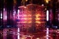 abstract view of quantum computer core with light reflections Royalty Free Stock Photo