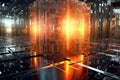 abstract view of quantum computer core with light reflections Royalty Free Stock Photo