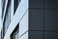 Abstract view of sharp edge of modern building in sharp rectangular architecture, monochrome Royalty Free Stock Photo