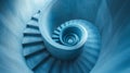 An abstract view of a spiraling staircase, leading to unknown architectural heights. Royalty Free Stock Photo