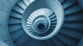 An abstract view of a spiraling staircase, leading to unknown architectural heights. Royalty Free Stock Photo