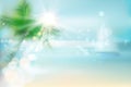 Abstract view of a tropical beach. Vector Illustration.