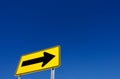 Abstract view of a typical US road sign seen against a clear blue sky. Royalty Free Stock Photo