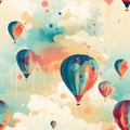 Abstract Vintage Acrylic Balloons Seamless Pattern AI Generated