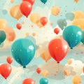 Abstract Vintage Acrylic Balloons Seamless Pattern AI Generated