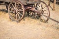 Abstract of Vintage Antique Wood Wagons and Wheels. Royalty Free Stock Photo