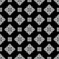 Abstract vintage chinese wallpaper pattern seamless black and white background. Vector illustration