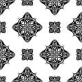 Abstract vintage Chinese wallpaper pattern seamless black and white background. Vector illustration