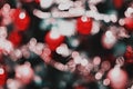 Abstract Vintage color blur decoration ball and light string on christmas tree with bokeh light background.winter holiday seasonal Royalty Free Stock Photo