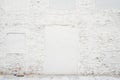 Abstract vintage empty background.Photo of old white painted brick wall texture. White washed brickwall surface Royalty Free Stock Photo