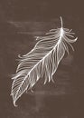 Abstract vintage feather print boho minimalist wall art abstract home decor