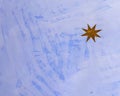 Abstract vintage leaves Christmas star in stucco