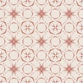 Abstract vintage seamless pattern. Vector red geometric texture, floral grid Royalty Free Stock Photo