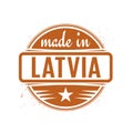 Abstract vintage stamp or seal with text Made in Latvia