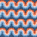 Abstract vintage waves geometry seamless pattern