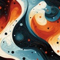 Abstract Vintage Yin Yang Seamless Acrylic Tile AI Generated