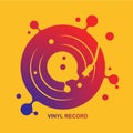 Abstract vinyl record liquid music vector with yellow  background graphic Royalty Free Stock Photo