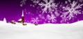 Abstract Violet Background Panorama Winter Landscape with Fallin
