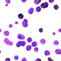 Abstract violet black confetti spots seamless pattern on white background Royalty Free Stock Photo