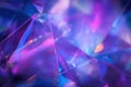 Abstract Violet and Blue Geometric Crystal Background with Prism Effects. Royalty Free Stock Photo