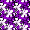 Abstract violet flower seamless Pattern.