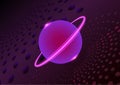Abstract violet round global star planet science light network communication technology background vector illustration