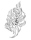 Abstract Violin Key tattoo Royalty Free Stock Photo