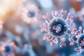 Abstract Viral Structure with Heart-Shaped Spikes - Design for Science Communication Generative AI