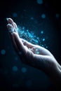 Abstract virtual backdrop with ai, cloud computing, and machine learning technologies Royalty Free Stock Photo