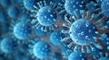 Abstract Virus Representation in Blue Royalty Free Stock Photo