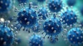Abstract Virus Representation in Blue Royalty Free Stock Photo