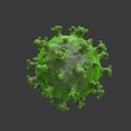 Abstract virus strain, coronavirus isolated on gray