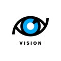 Abstract vision logo with eye icon concept. Vector illustration.