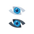 Abstract vision icons with blue eyeball Royalty Free Stock Photo