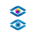Abstract vision icons with colorful eyeball Royalty Free Stock Photo