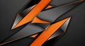 Dynamic abstract orange and gray geometric shapes intersecting with sharp edges Royalty Free Stock Photo