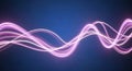 Abstract Swirling Pink and White Light Trails on a Dark Blue Background glowing curves Royalty Free Stock Photo