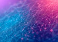 Abstract Digital Network Connection with Glowing Blue and Pink Plexus Lines Royalty Free Stock Photo