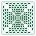 Abstract visual pattern. Geometric tunnel shape. Dynamic Vector illusion. Green white background. Royalty Free Stock Photo