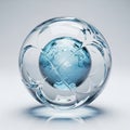 Abstract Sphere of Blue Water within a Clear Glass Orb image photo Royalty Free Stock Photo