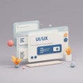 Abstract visual representation of UI UX design elements integrating document layout, emphasizing the importance of clear categoriz Royalty Free Stock Photo