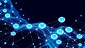 the image presents an abstract representation of a technological network against a dark background Royalty Free Stock Photo