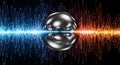 Abstract Visualisation of Sound Waves with Reflective Sphere and Vibrant Colors, AI Generated Royalty Free Stock Photo