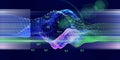 Abstract visualization analyze polygonale algorithm artificial intelligence data. Quantum virtual cryptography concept with Royalty Free Stock Photo