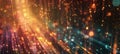 Abstract Visualization of Big Data Analytics with Floating Binary Streams and Glowing Effects Royalty Free Stock Photo