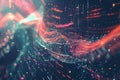 An abstract visualization of big data streams, complex graphs, and digital interfaces representing AI data processing Royalty Free Stock Photo