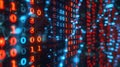 Digital Binary Code Matrix Background with Abstract Futuristic Data and Information Royalty Free Stock Photo