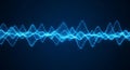 Abstract Blue Digital Sound Wave Visualization audio music Royalty Free Stock Photo