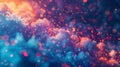 An abstract visualization of cloud computing with digital elements representing data processing and AI operations in the Royalty Free Stock Photo